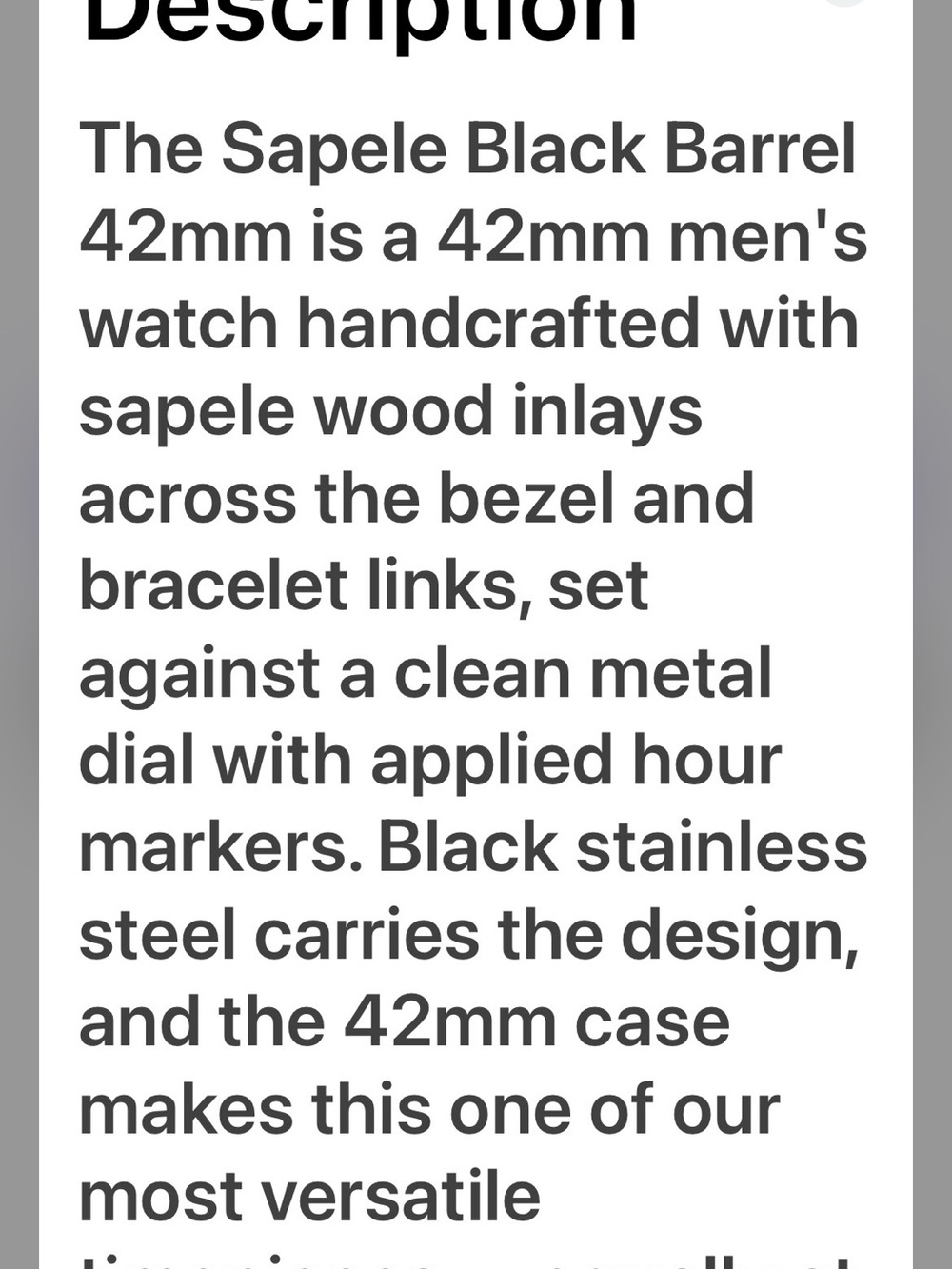 Original Grain Men's Black and Wood Accent Watch - Black/Brown - Picture 4 of 4
